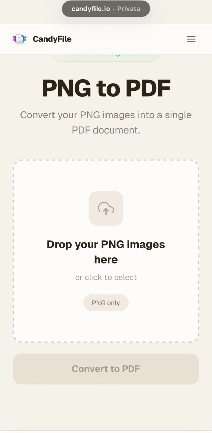 Convertitore PNG in PDF su iPhone