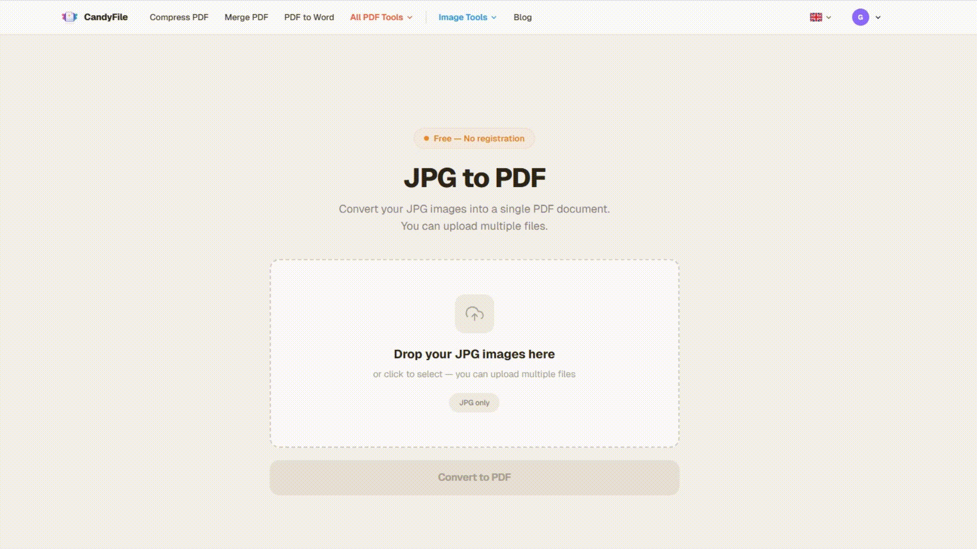 JPG to PDF conversion demo
